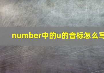 number中的u的音标怎么写