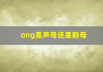 ong是声母还是韵母