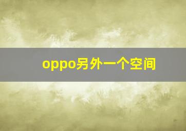 oppo另外一个空间