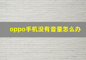 oppo手机没有音量怎么办