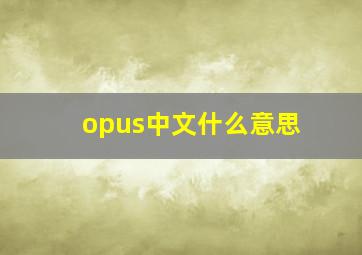 opus中文什么意思