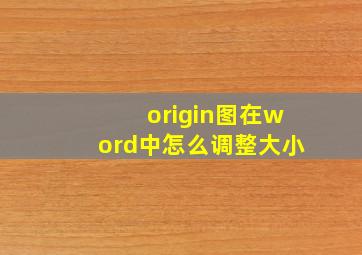 origin图在word中怎么调整大小