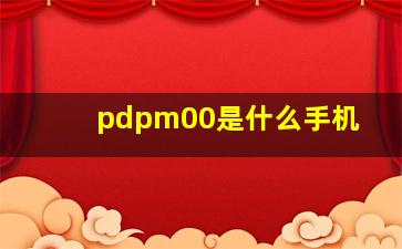 pdpm00是什么手机