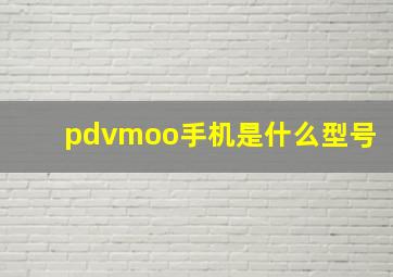 pdvmoo手机是什么型号