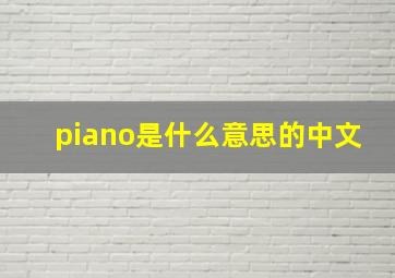 piano是什么意思的中文