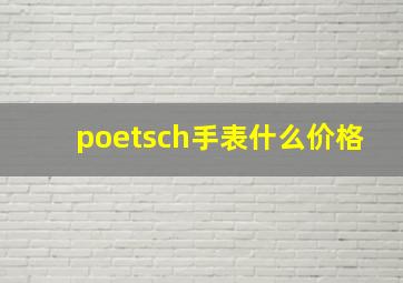 poetsch手表什么价格