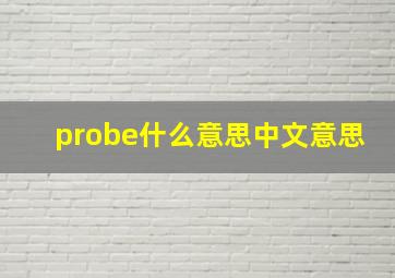 probe什么意思中文意思