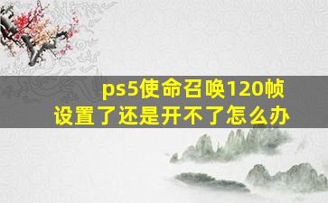 ps5使命召唤120帧设置了还是开不了怎么办