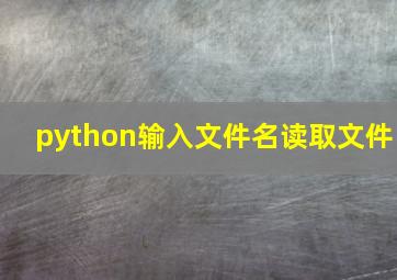 python输入文件名读取文件