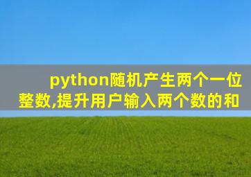 python随机产生两个一位整数,提升用户输入两个数的和