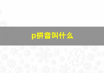 p拼音叫什么