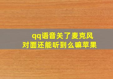 qq语音关了麦克风对面还能听到么嘛苹果