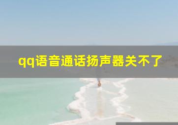 qq语音通话扬声器关不了