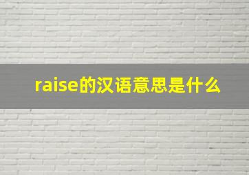 raise的汉语意思是什么