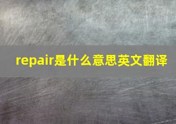 repair是什么意思英文翻译