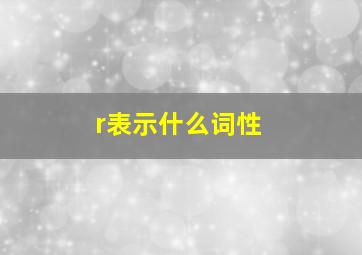 r表示什么词性