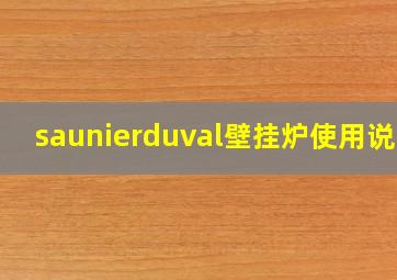 saunierduval壁挂炉使用说明