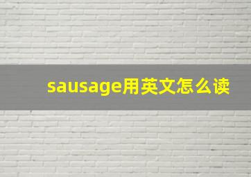 sausage用英文怎么读