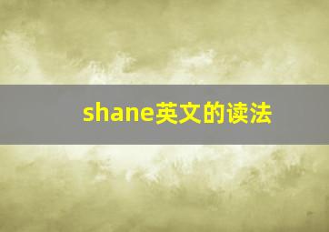 shane英文的读法