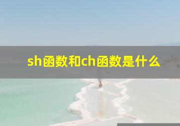 sh函数和ch函数是什么