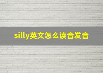 silly英文怎么读音发音