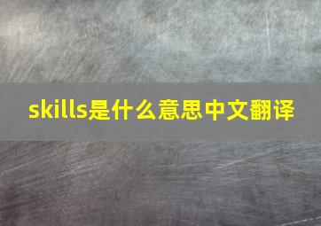 skills是什么意思中文翻译