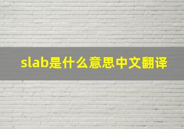 slab是什么意思中文翻译