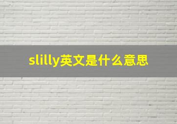 slilly英文是什么意思