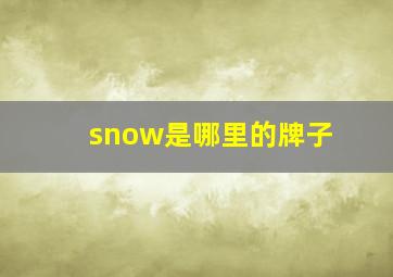 snow是哪里的牌子