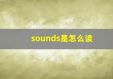 sounds是怎么读