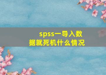 spss一导入数据就死机什么情况