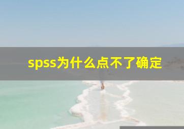 spss为什么点不了确定