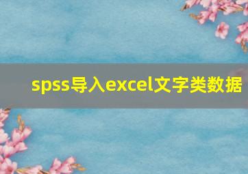 spss导入excel文字类数据