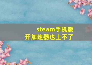 steam手机版开加速器也上不了