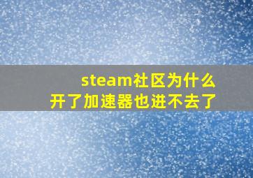 steam社区为什么开了加速器也进不去了