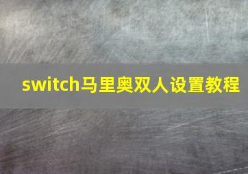 switch马里奥双人设置教程