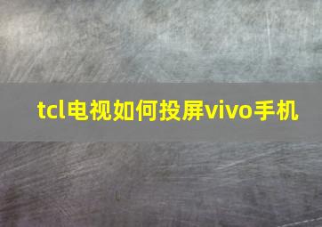 tcl电视如何投屏vivo手机