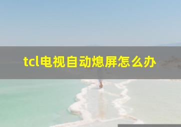 tcl电视自动熄屏怎么办