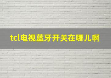 tcl电视蓝牙开关在哪儿啊