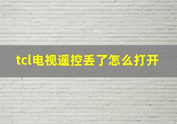 tcl电视遥控丢了怎么打开