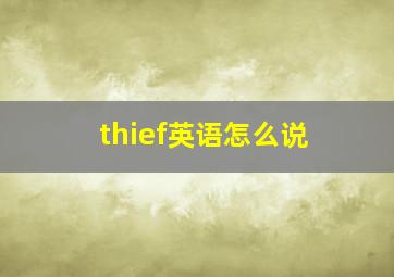 thief英语怎么说