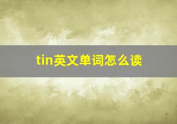 tin英文单词怎么读