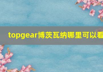 topgear博茨瓦纳哪里可以看