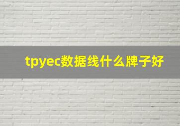 tpyec数据线什么牌子好