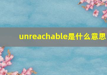 unreachable是什么意思