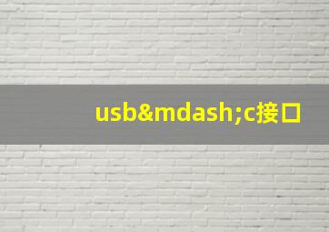 usb—c接口