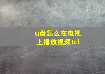 u盘怎么在电视上播放视频tcl