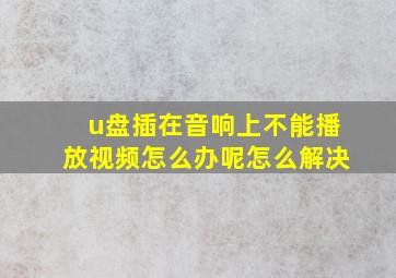 u盘插在音响上不能播放视频怎么办呢怎么解决