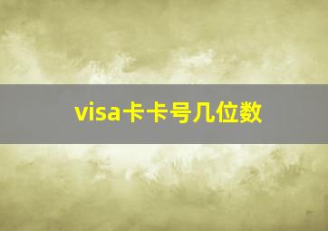 visa卡卡号几位数