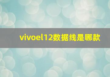 vivoel12数据线是哪款